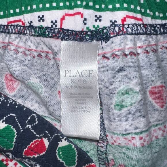 PLACE, Glo Christmas Fair-isle Cotton stretch Pajamas Joggers- Unisex Adult XL - Picture 5 of 8
